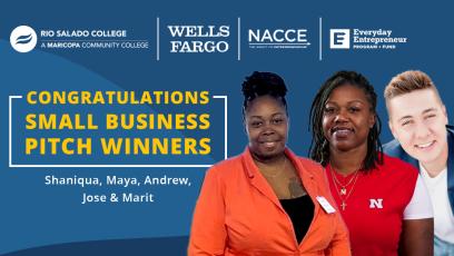 Congratulations Small Business Pitch Winners! Shaniqua Maya Andrew Jose & Marit
