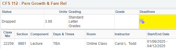 class schedule