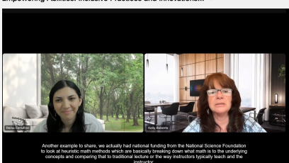 Dr. Kelly Roberts and Reina Ferrufino on screen in a virtual webinar