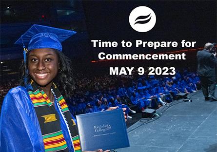 Student holding diploma at commencement. text: Get ready to make your graduation day extra special