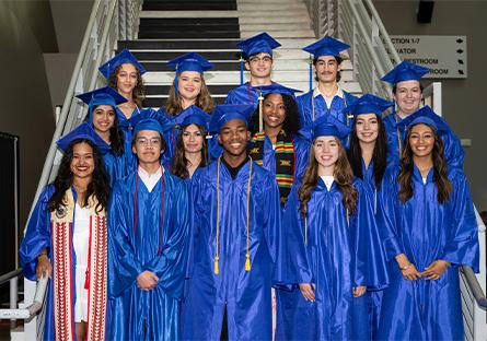 Group photo of Alivia Proctor and her dual enrollment classmates at commencement