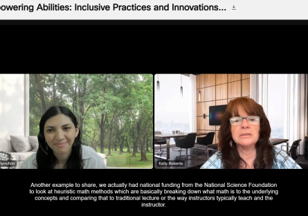 Dr. Kelly Roberts and Reina Ferrufino on screen in a virtual webinar