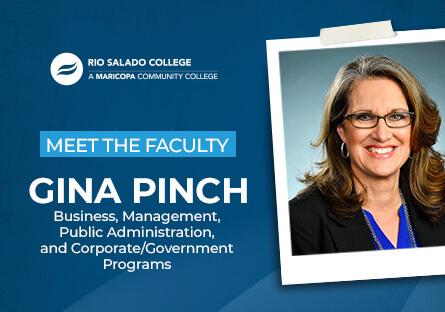 photo of Gina Pinch. Text: Meet the Faculty Gina Pinch