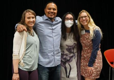 photo of four Roadtrip Nation Cordero Holmes, Brittany Gay, Meredith Jaxon, and Mariah Schneiderat the premiere event