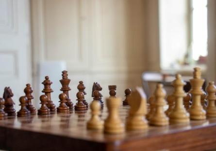 A brown and tan colored chessboard