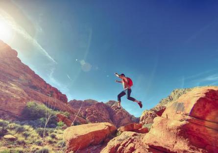 A hiker enjoying the sun