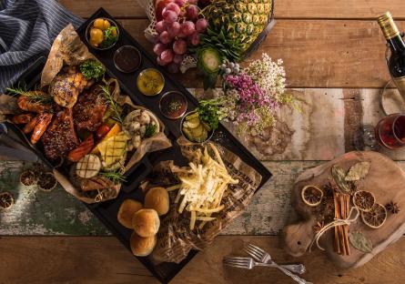 A holiday feast laid out on a table