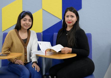 Parent and student sitting