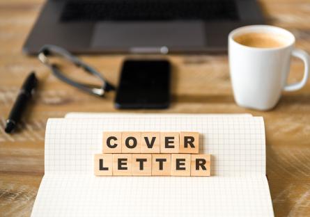 Word tiles spelling cover letter